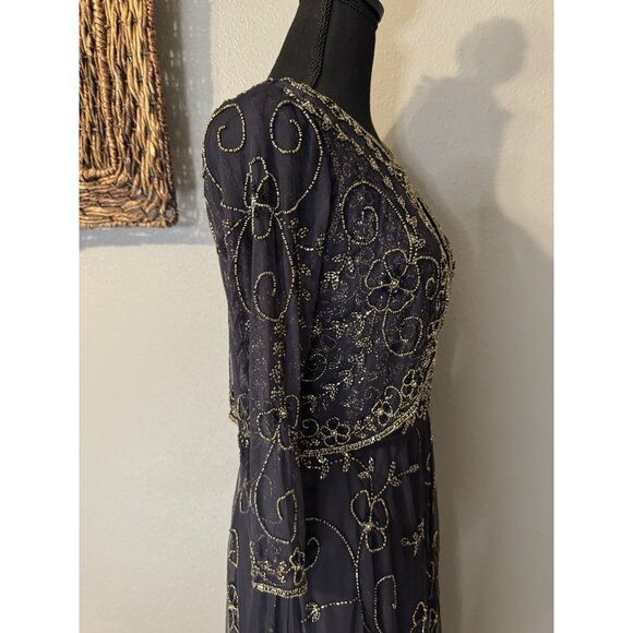Pisarro Nights Jacket & Long Dress 8 Sequin Beaded Wedding Party Formal NEW $268 - Picture 14 of 16